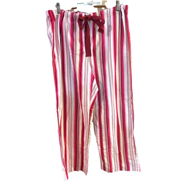 Gap NWT Women's Pajama Pants Sz XL Pink White Stripe Flannel Loungewear Cozycore - Picture 1 of 6